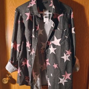 Torrid Taylor Multi Stars Long Sleeve Button Down
